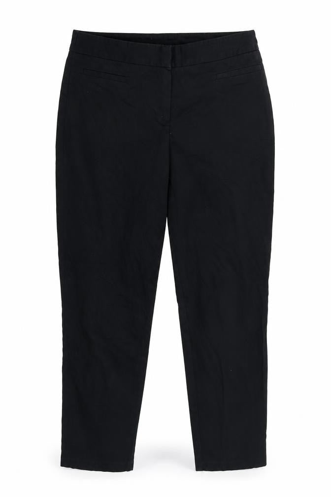 Front view of Marks & Spencer women’s black trousers, size UK 10, 26-inch leg