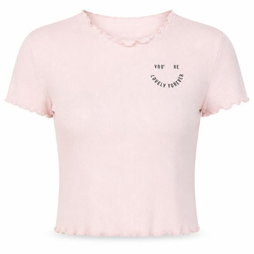 Bershka Womens Pink   Cropped T-Shirt Size L