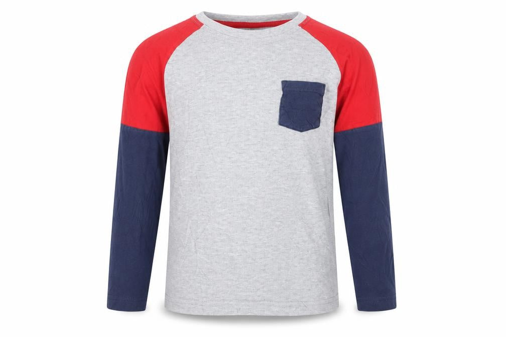 Front view of Matalan boys’ grey solid pyjama top, size 11, years