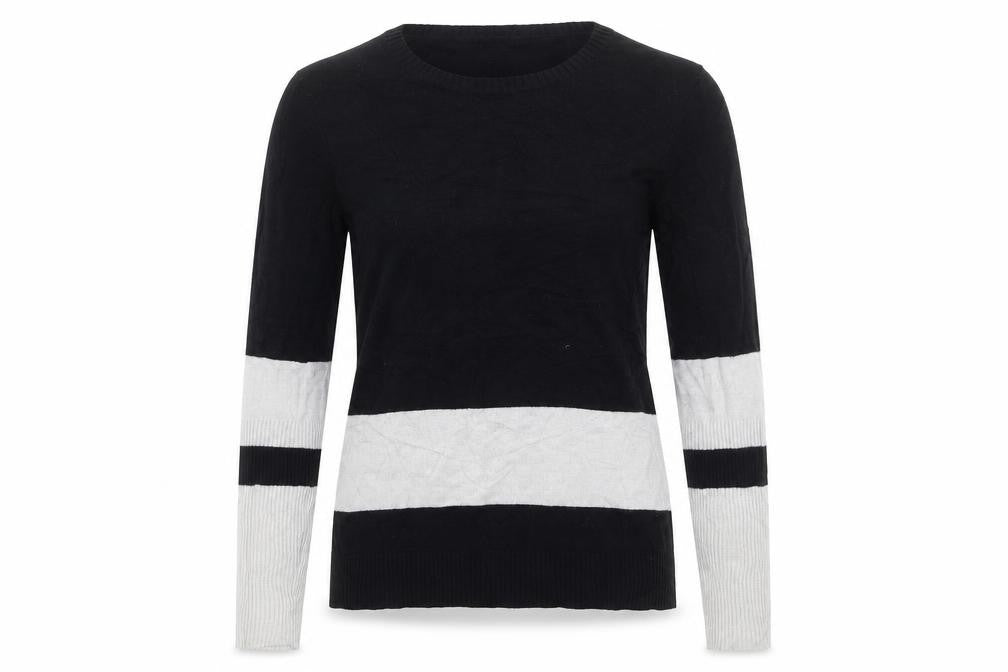 Front view of Vertical Design women’s black knit jumper, size S