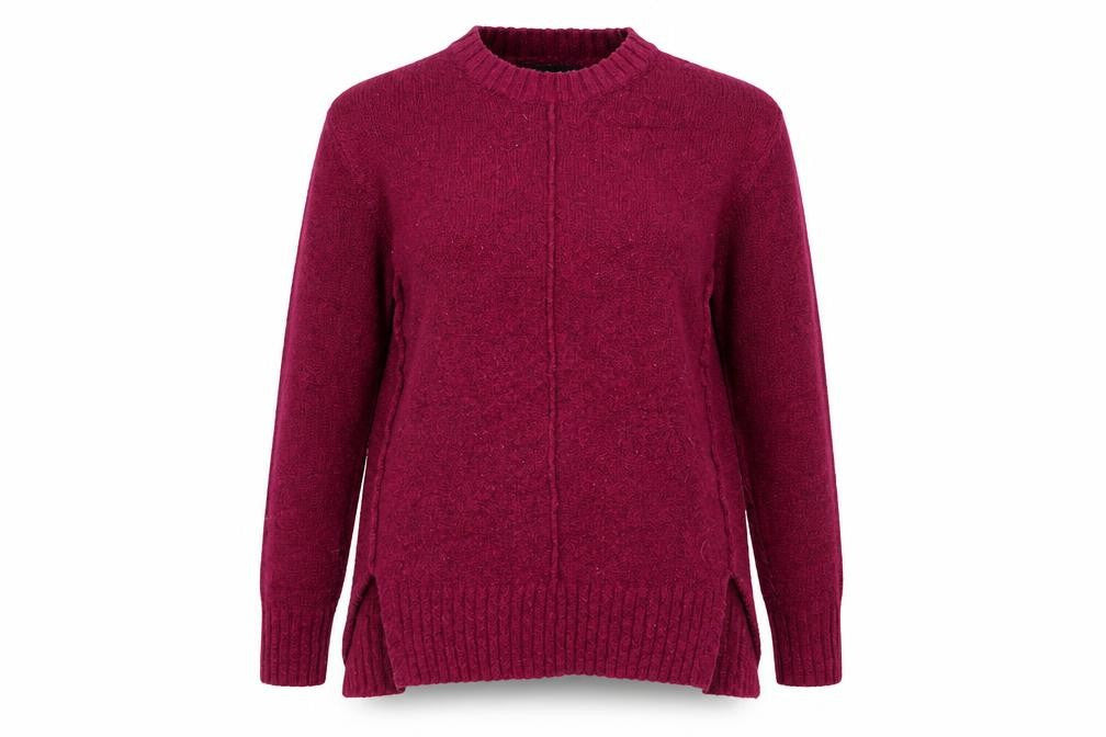 Front view of Marks & Spencer women’s purple knit jumper, size S