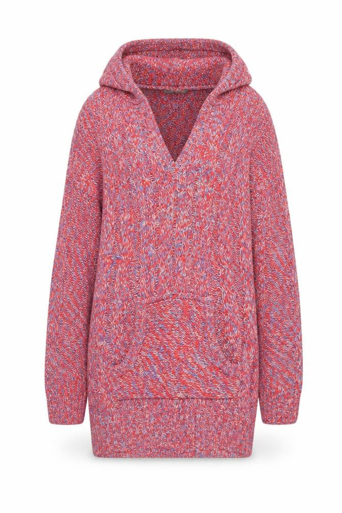 Front view of South women’s red pullover hoodie, size UK 8