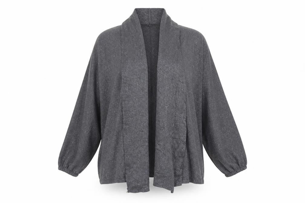 Front view of BHS women’s grey cardigan jumper, size UK 16