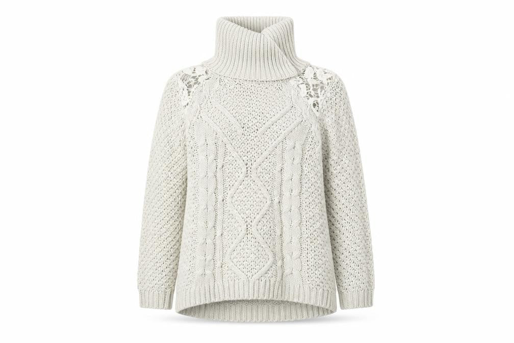 Front view of Preworn women’s beige jumper, size M