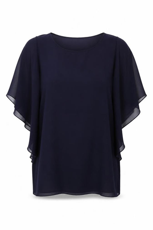 Front view of ASOS women’s blue basic blouse, size UK 10
