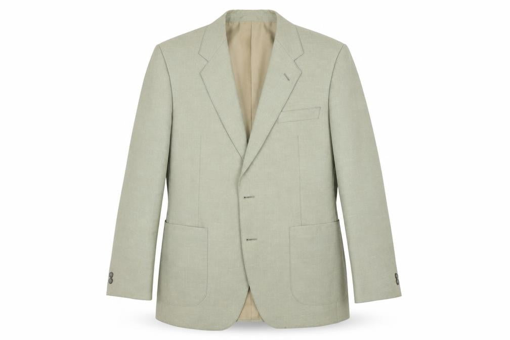 Front view of Preworn men’s green jacket blazer, size 40