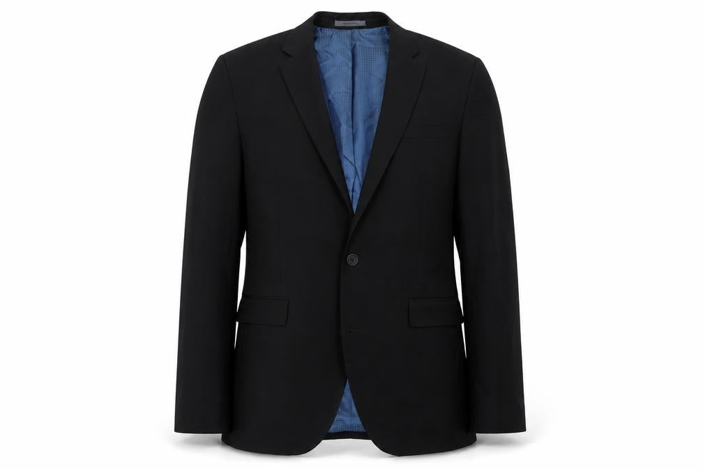 Front view of Cedarwood State women’s black jacket blazer, size UK 40