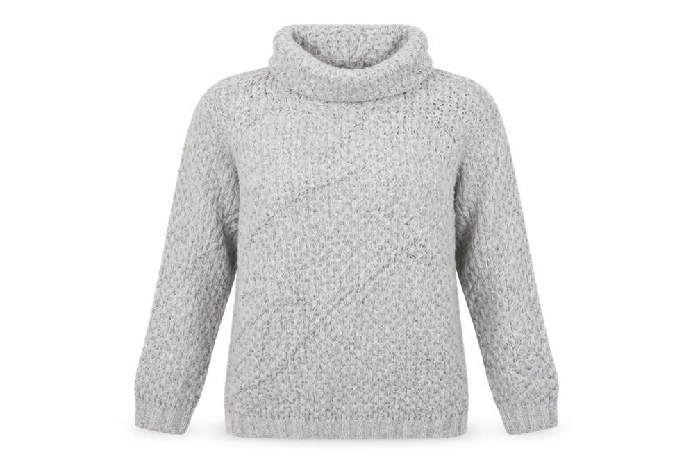 Front view of Marks & Spencer women’s grey jumper, size UK 8