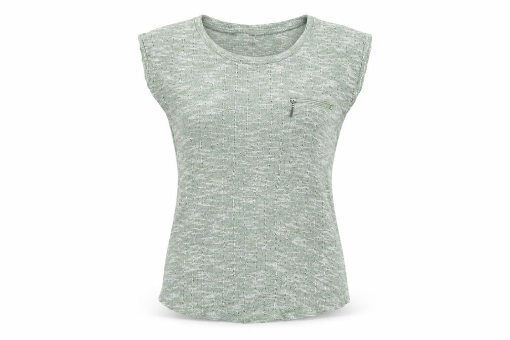 Front view of New Look women’s green jumper, size UK 8