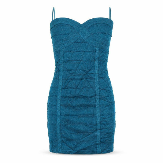 Front view of TALLY WEiJL women’s blue a-line, size UK 10