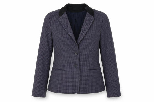 Front view of Kookai women’s blue jacket blazer, size UK 36