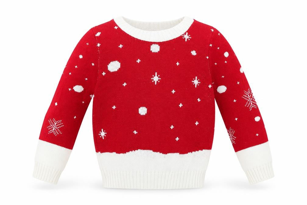 Front view of Preworn boys’ red jumper, size 3-4, years