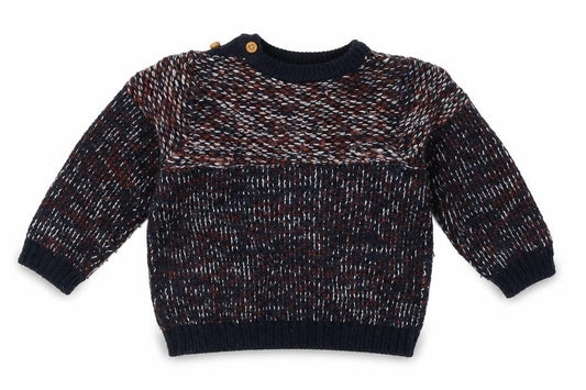 Front view of Marks & Spencer boys’ blue jumper, size 3-6, months