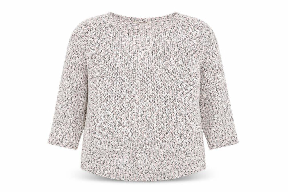 Front view of Spirit women’s white jumper, size UK 20