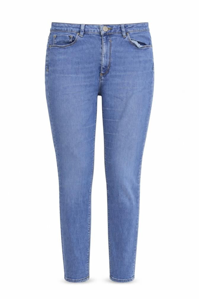 Front view of ASOS women’s blue skinny jeans, size S, 30-inch leg
