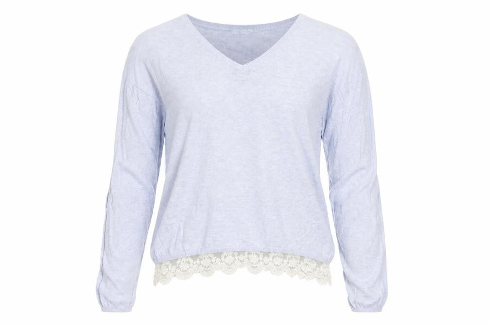 Front view of Preworn women’s blue jumper, size M