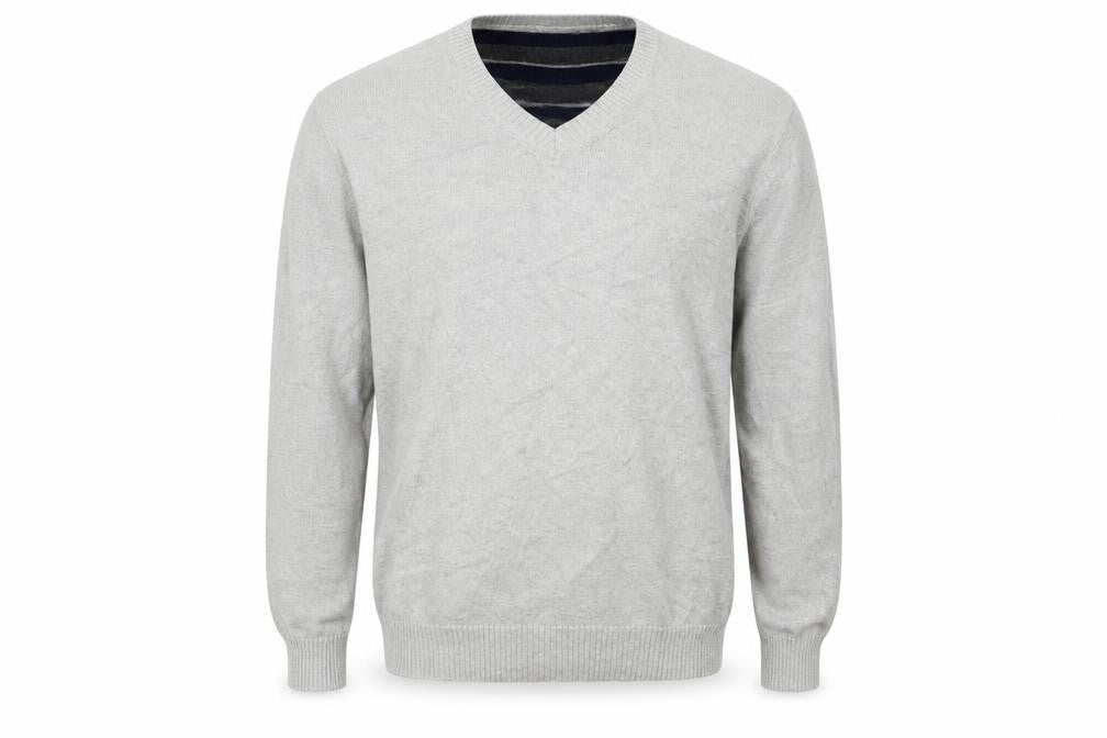 Front view of Marks & Spencer men’s grey jumper, size L