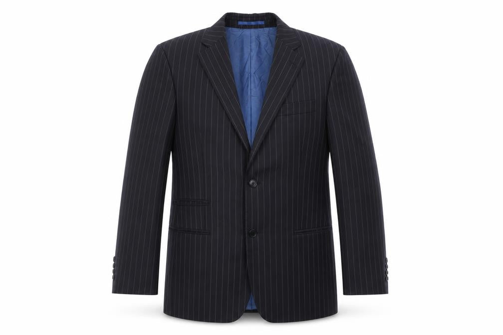 Front view of Next men’s black striped jacket blazer, size 40