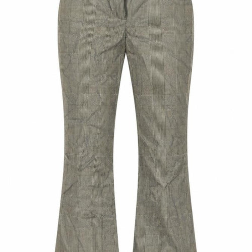 Preworn Womens Gold Plaid  Trousers  Size 10 L25 in