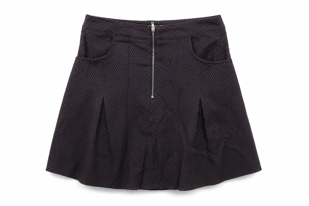 Front view of Cooperative women’s purple mini skirt, size S