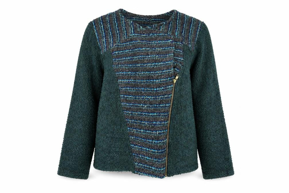 Front view of Per Una women’s green jacket, size M
