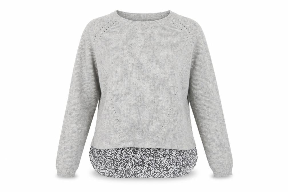 Front view of Marks & Spencer women’s grey jumper, size UK 14