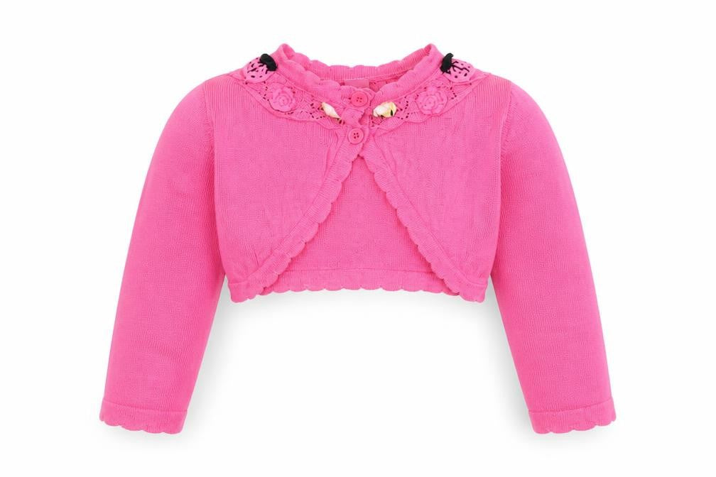 Front view of Tu Baby Pink Cardigan Jumper, size 12-18, Months