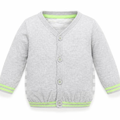 Blue Zoo Baby Grey Striped  Cardigan Jumper Size 3-6 Months