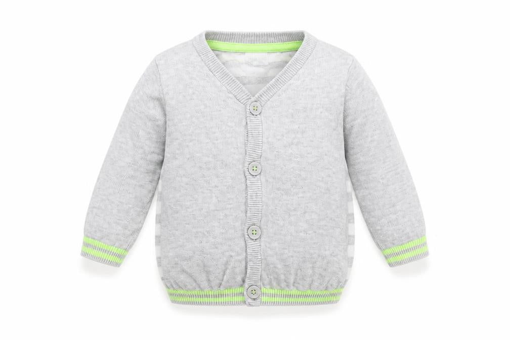 Blue Zoo Baby Grey Striped  Cardigan Jumper Size 3-6 Months