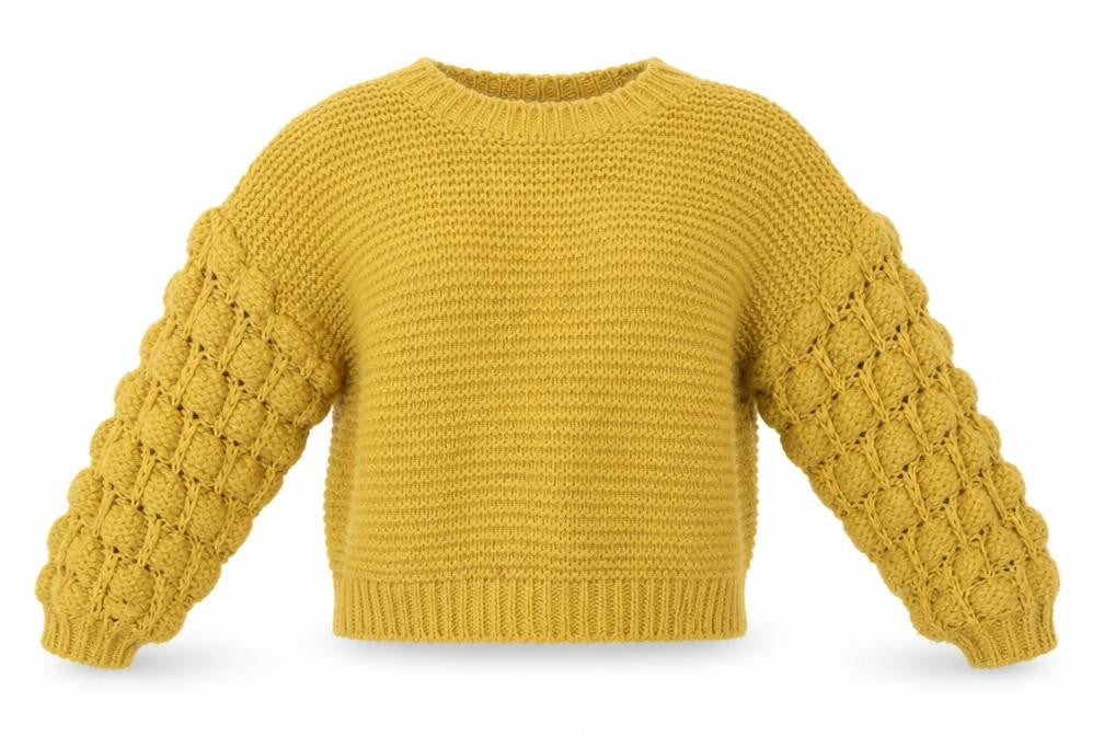 Front view of Cameo roase women’s yellow jumper, size M