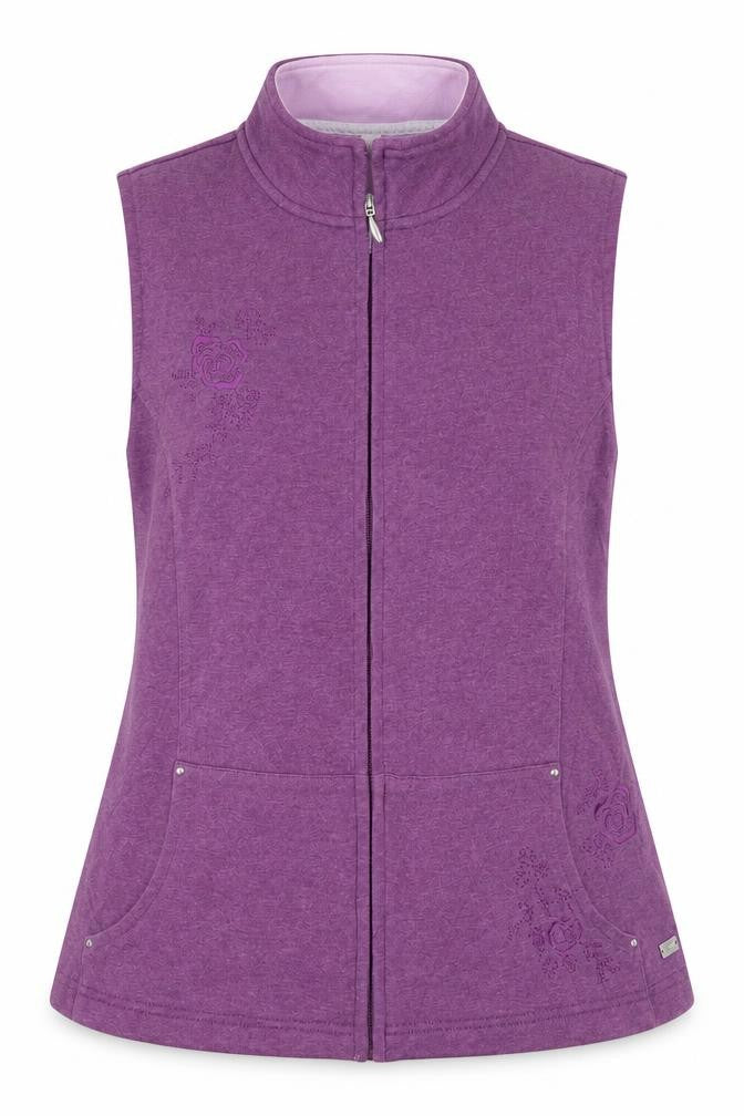 Front view of Dash women’s purple full zip jumper, size UK 12