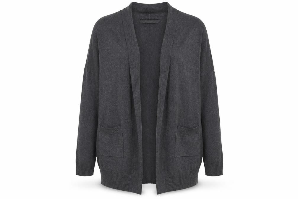 Front view of Atmosphere women’s grey wrap blouse, size UK 8
