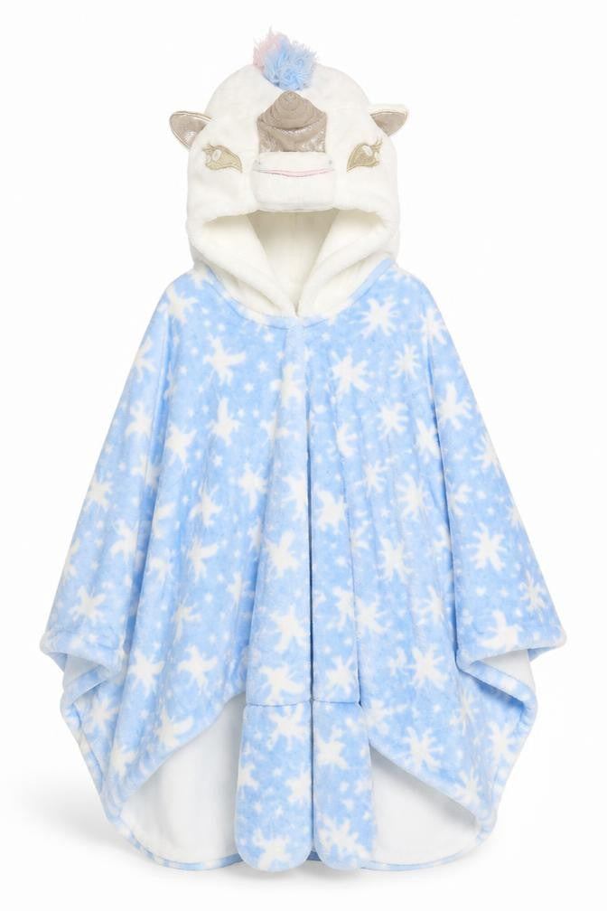 Front view of Matalan girls’ blue pyjama top, size 8, years