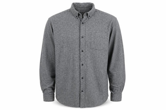 Front view of Primark men’s grey button-up, size 2XL