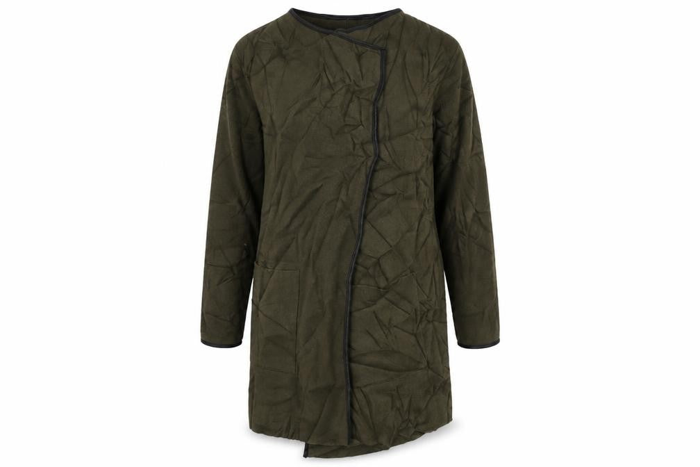 Front view of Zara women’s green wrap jumper, size M