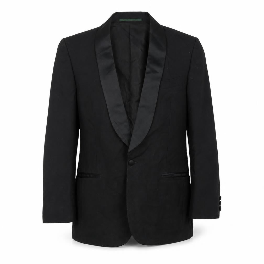 Front view of Preworn men’s black jacket suit jacket one size