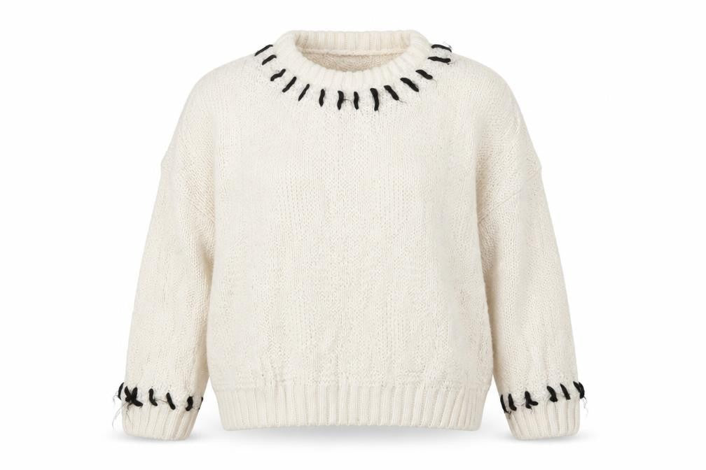 Front view of Primark women’s ivory jumper, size UK 4