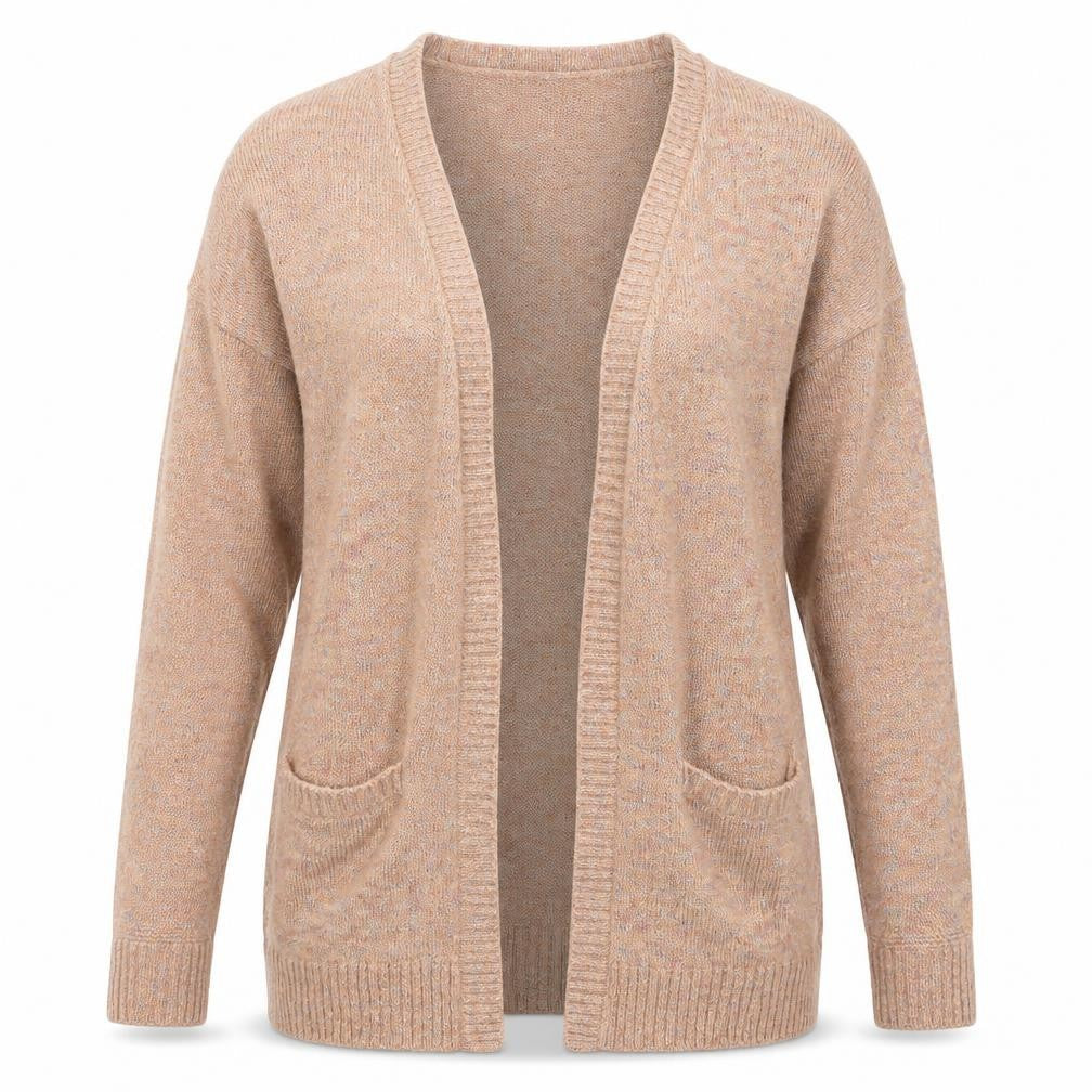 Front view of Vero Moda women’s pink cardigan jumper, size M