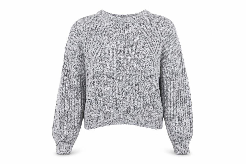 Front view of New Look women’s blue knit jumper, size L