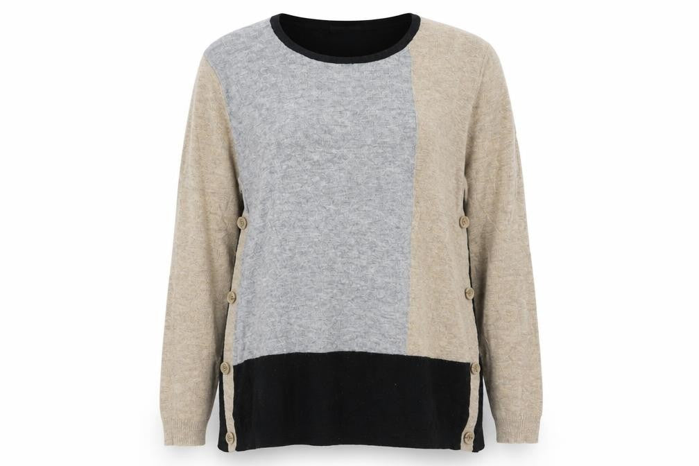 Front view of Signature women’s beige knit jumper, size M