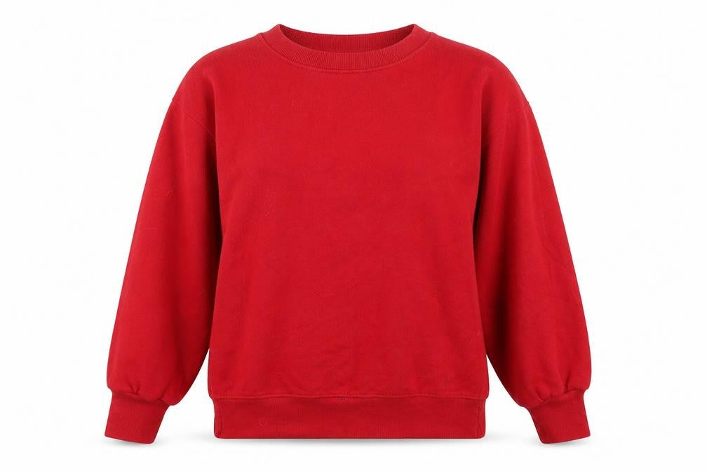 Front view of Bershka women’s red jumper, size S