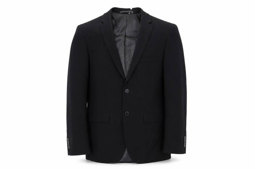 Front view of Taylor & Wright men’s black jacket suit jacket, size 38