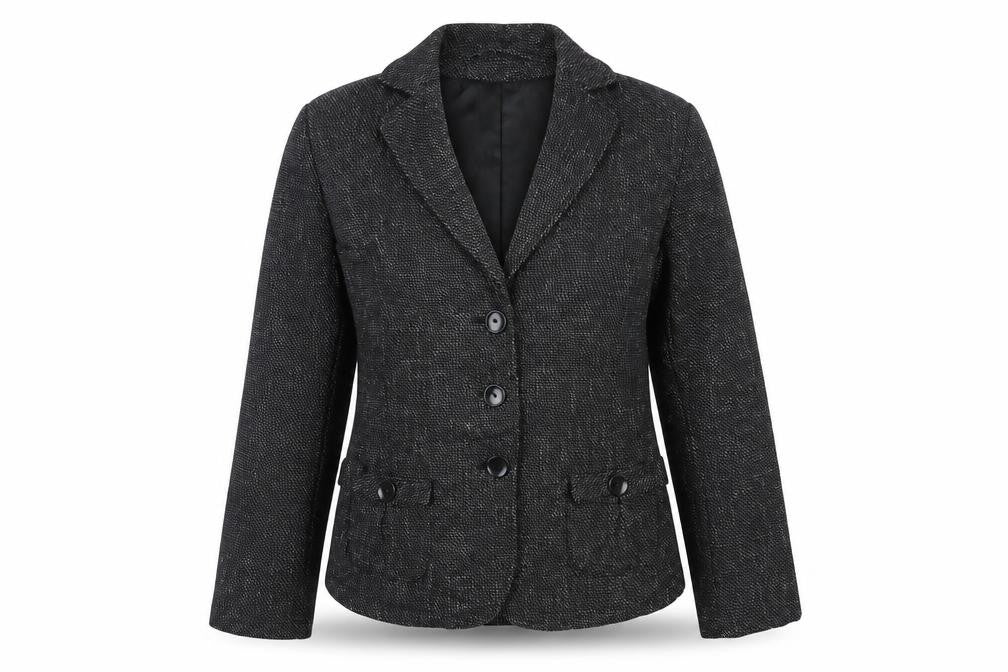 Front view of Papaya women’s grey jacket, size UK 14