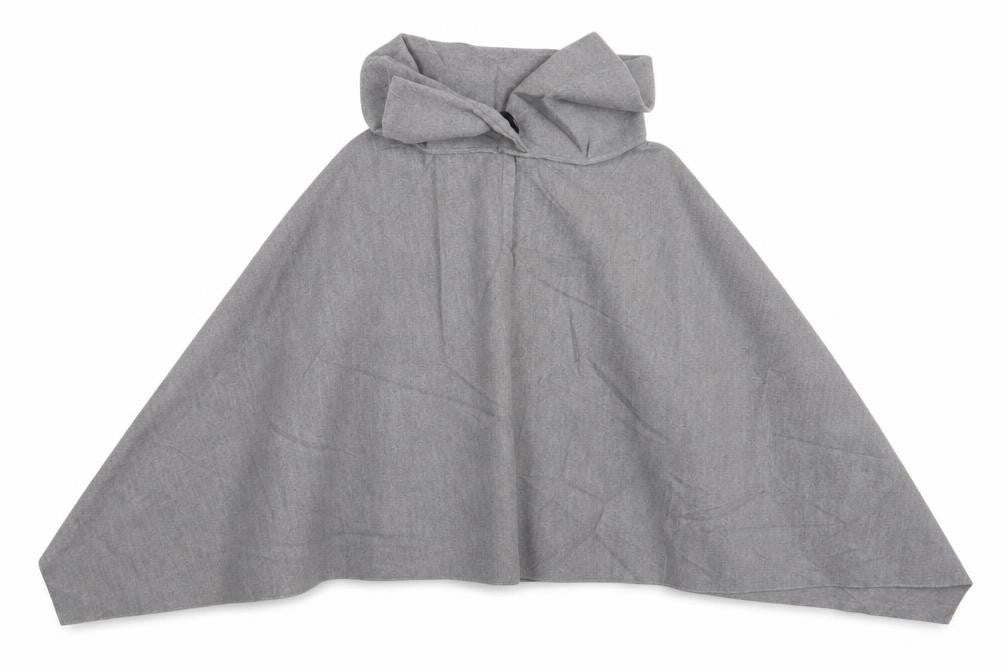 Front view of Preworn women’s grey jacket poncho one size