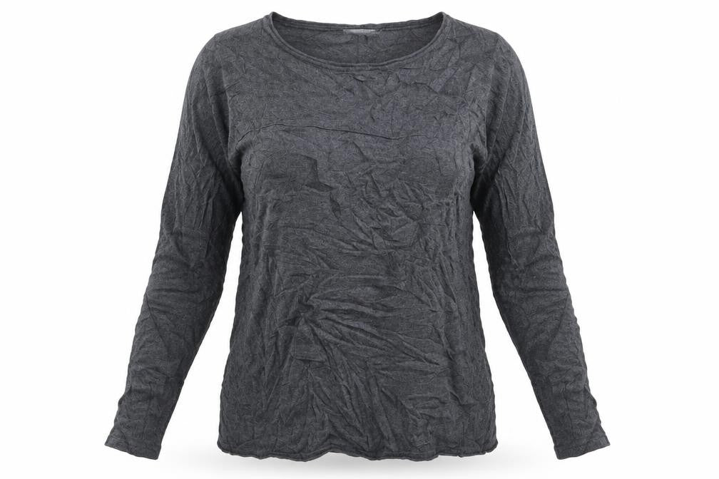 Front view of YAYAWOMEN women’s grey pullover sweatshirt, size S