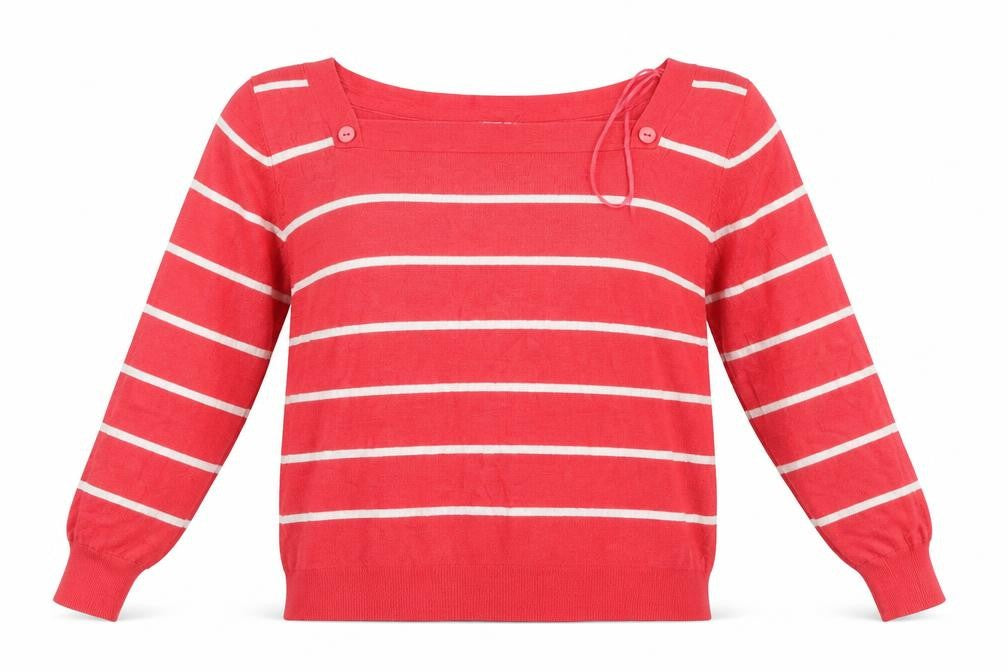 Front view of George women’s multicoloured striped jumper, size UK 14