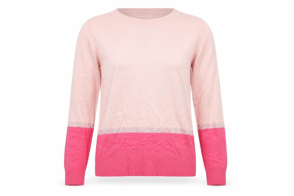 Oasis Womens Pink Striped  Pullover Sweatshirt Size S