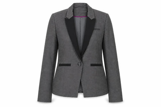 Front view of Primark women’s black geometric jacket blazer, size UK 8