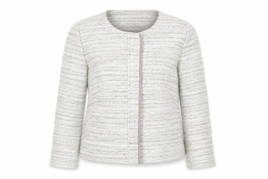Front view of Next women’s multicoloured geometric jacket blazer, size UK 14