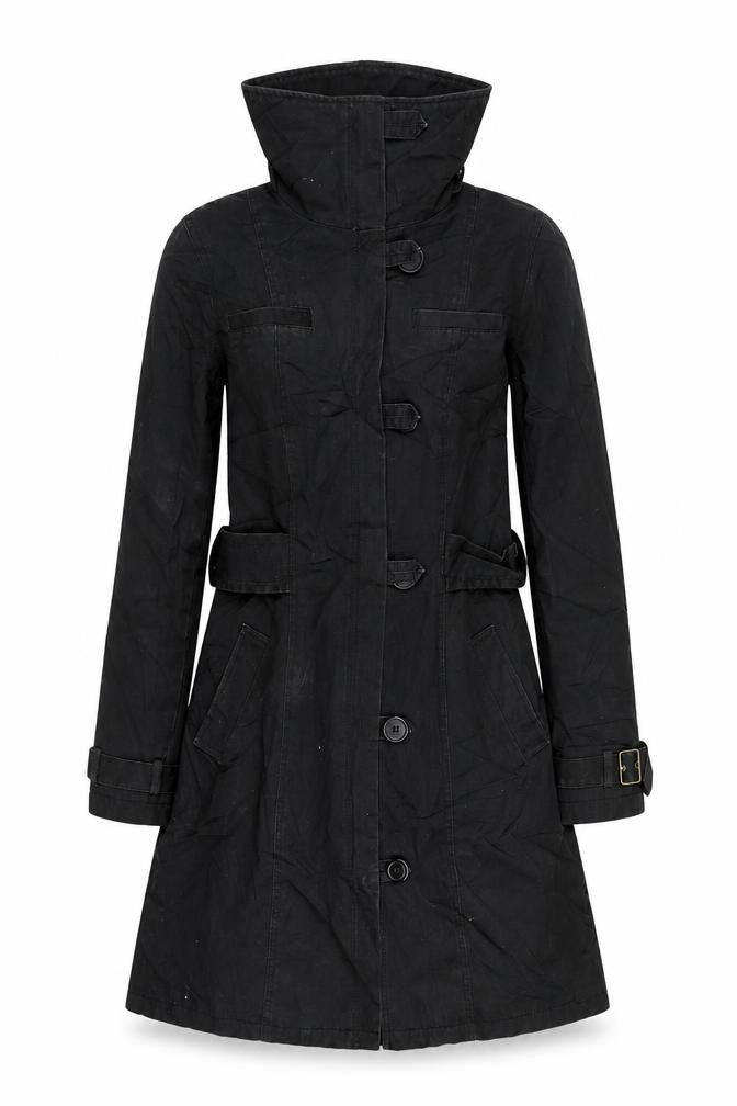 Front view of Divided by H&M women’s black jacket coat, size UK 8